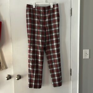 J Crew Wool Blend Tartan Plaid Trouser